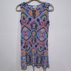 Colorful Paisley Sleeveless Mini Dress
